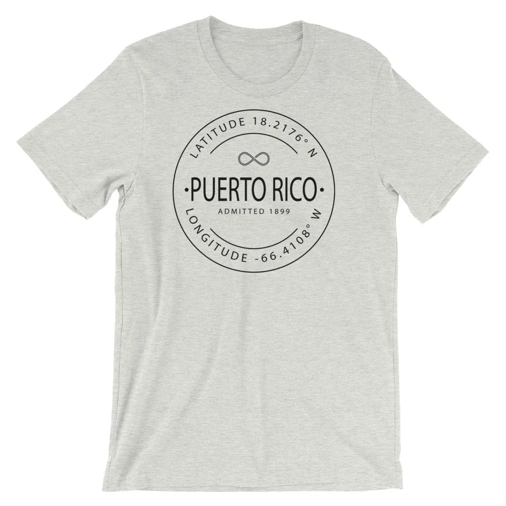 Puerto Rico - Short-Sleeve Unisex T-Shirt - Latitude & Longitude