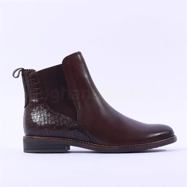 Rapalli Croc Chelsea Boot - Mocha Leather