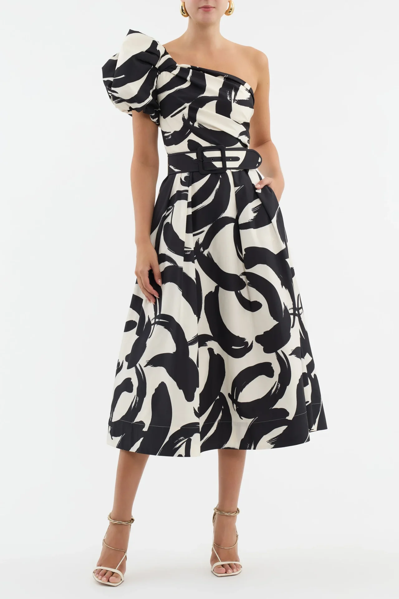 Rebecca Vallance Pompidou One shoulder Midi Dress