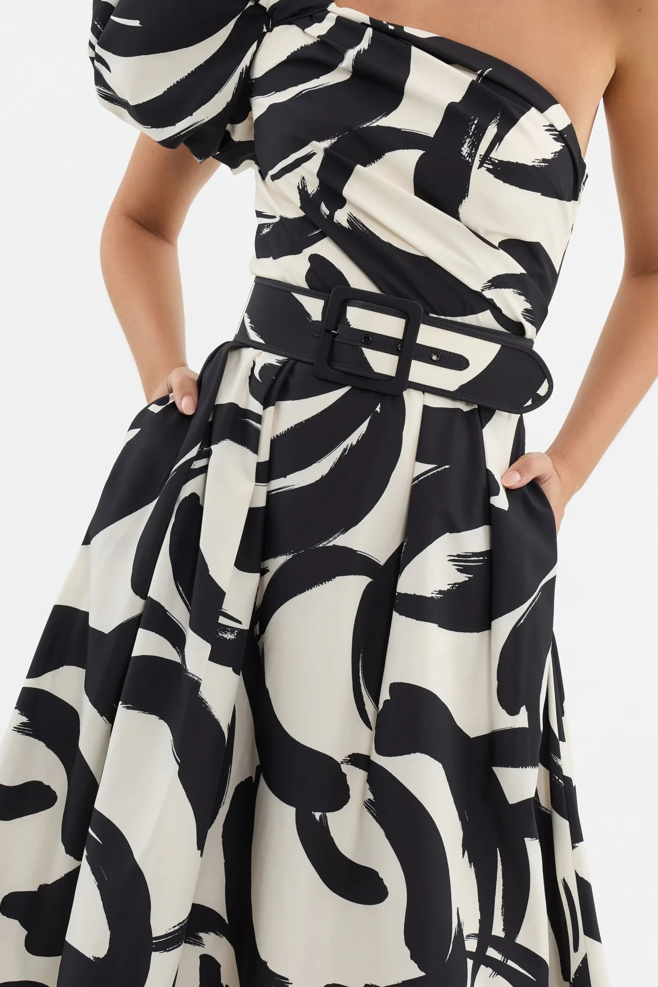 Rebecca Vallance Pompidou One shoulder Midi Dress