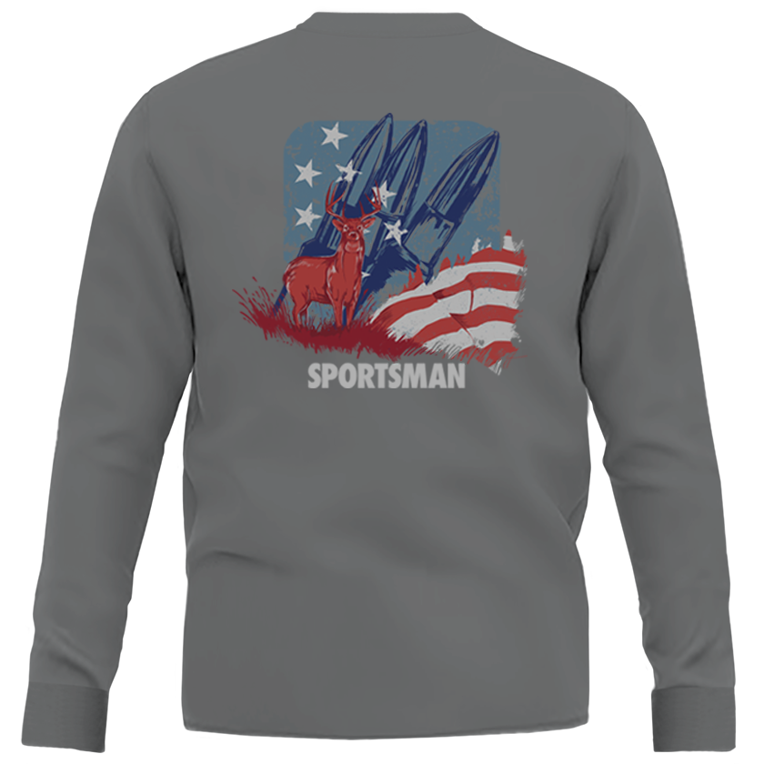 Red Whitetail & Blue Long Sleeve Shirt