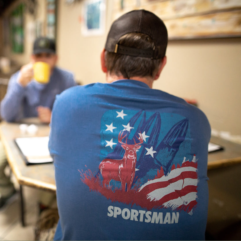 Red Whitetail & Blue Long Sleeve Shirt