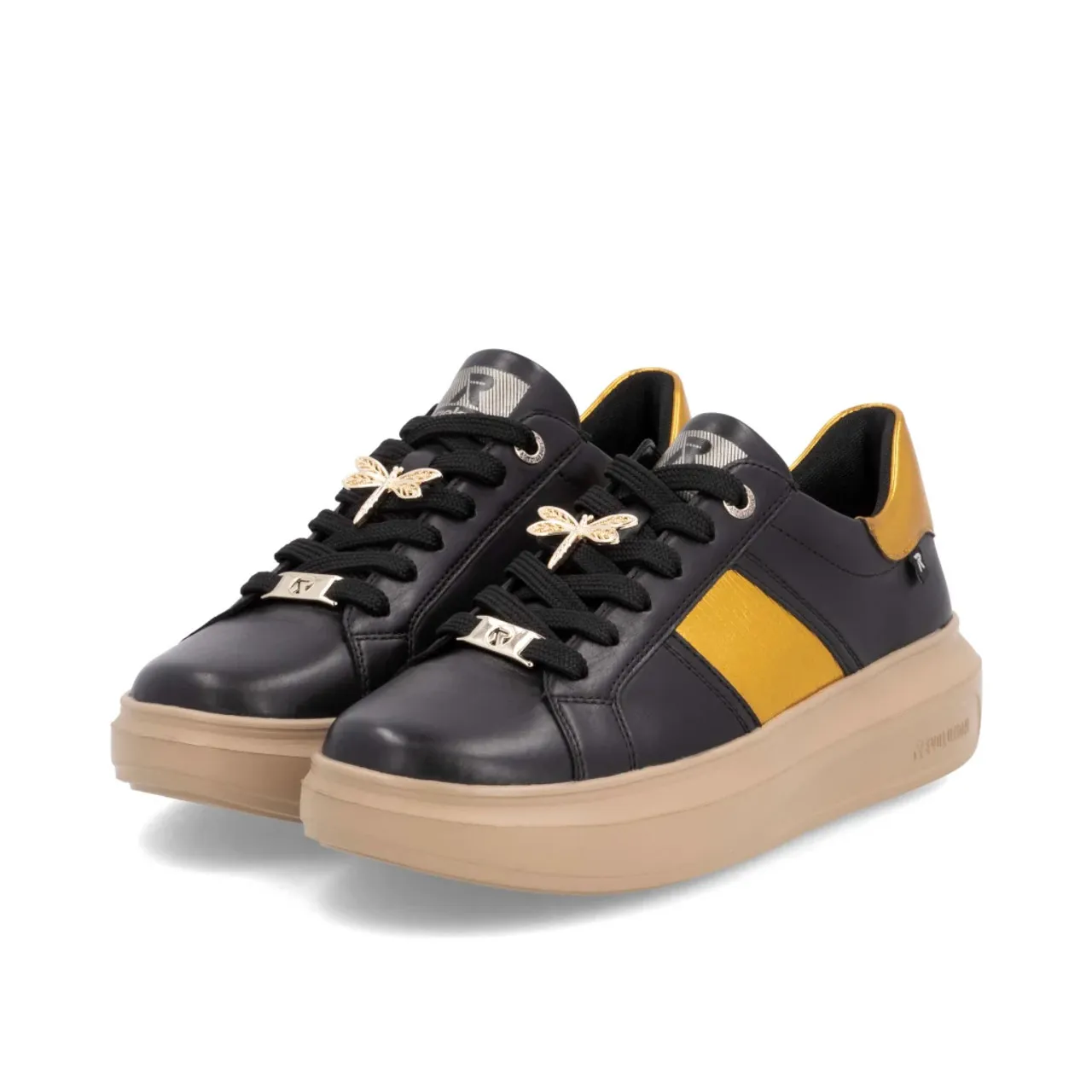 Rieker Evolution W1202-01 Black & Amber Sneaker