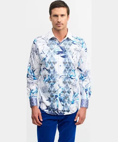 Robert Graham Limited Edition Montue's Blues Long Sleeve Button Down Shirt Big