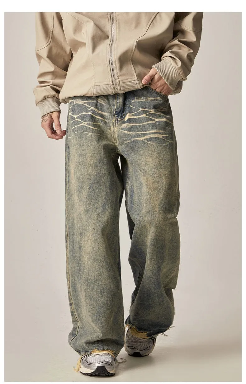 RT No. 11265 DISTRESSED WASHED STRAIGHT DENIM JEANS