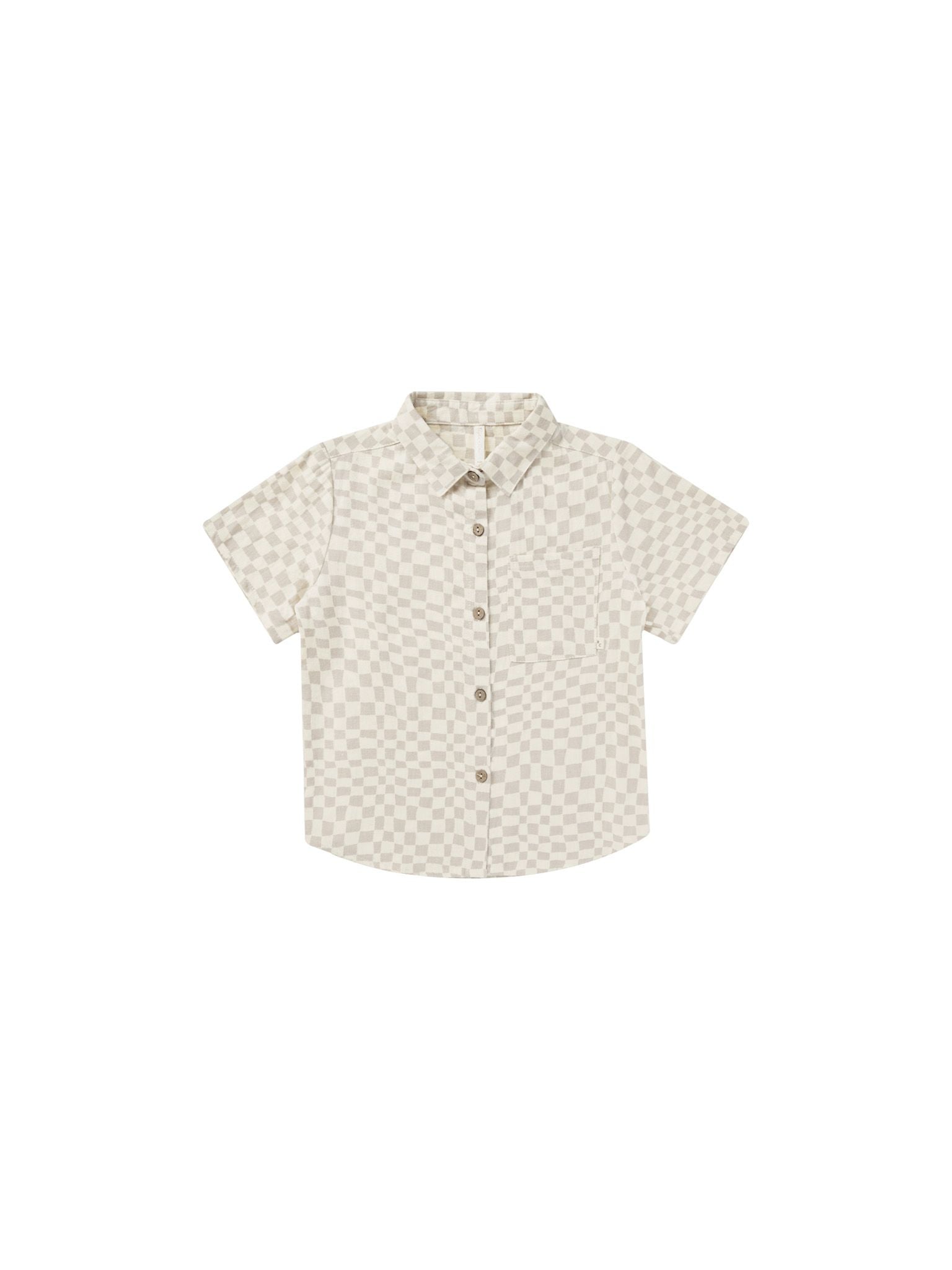 Rylee & Cru - Dove Check Collared Short Sleeve Shirt