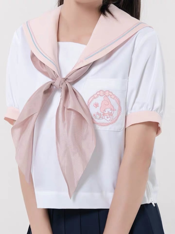 Sanrio collaboration My melody summer jk uniform short sleeve shirt