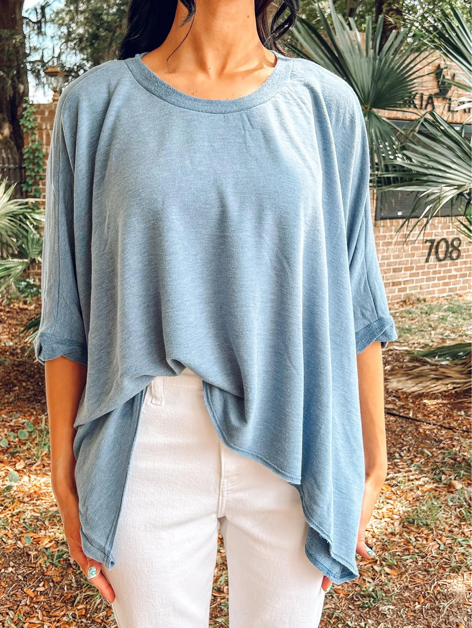 Sea Dolman Top | Blue