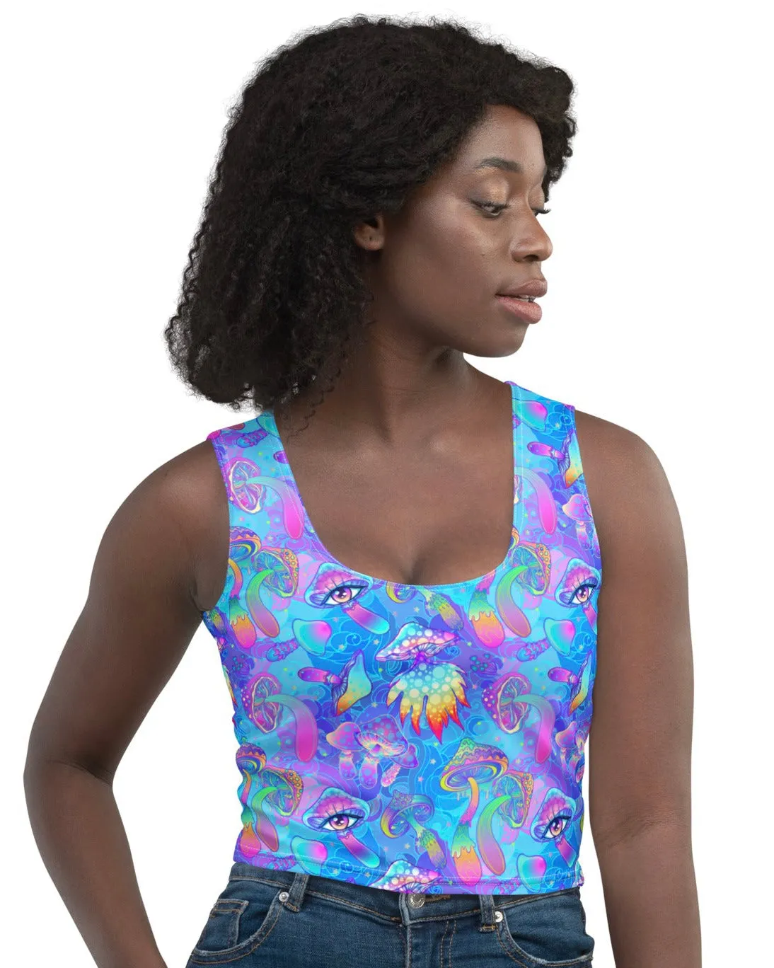 Shroomin Blue Crop Top