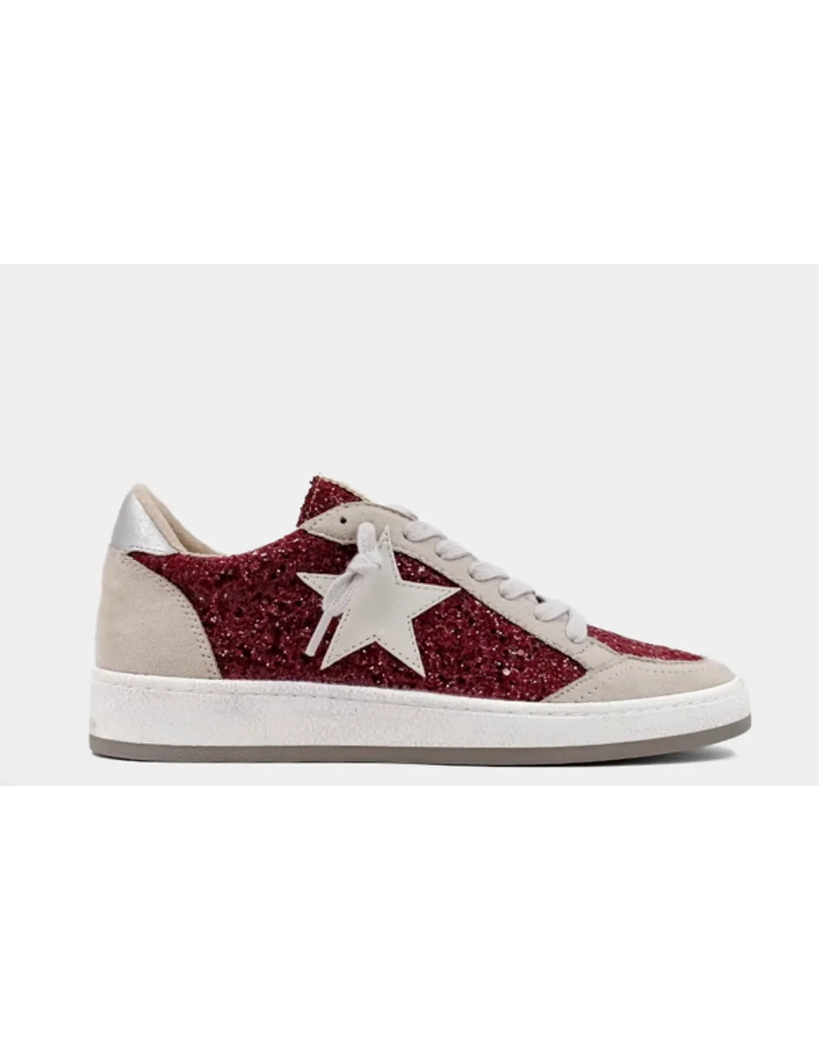 ShuShop Maroon/Dark Red Glitter Paz Sneaker