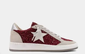 ShuShop Maroon/Dark Red Glitter Paz Sneaker