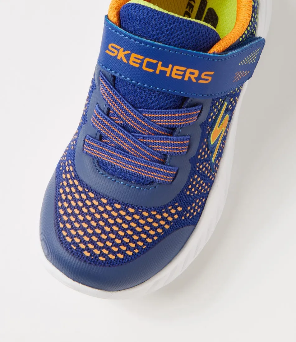 SKECHERS Nitro Sprint Blue Orange Fabric Sneakers