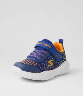 SKECHERS Nitro Sprint Blue Orange Fabric Sneakers