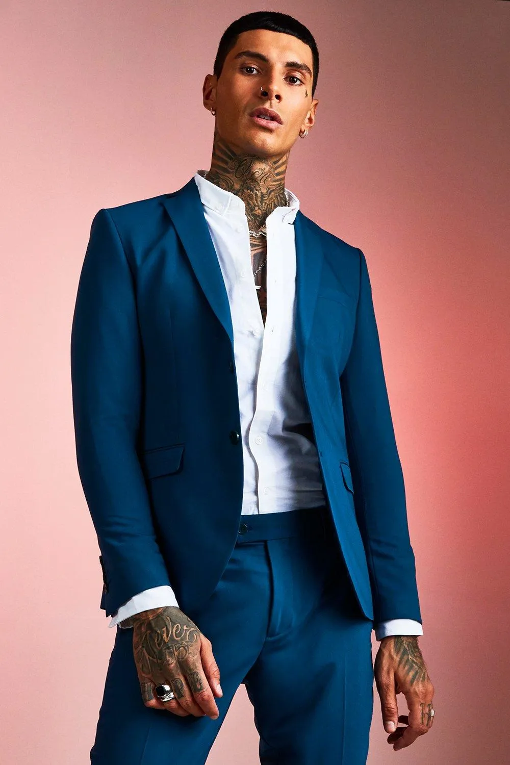 Skinny Fit Plain Suit Jacket