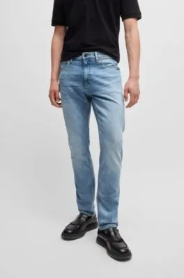 Slim-fit jeans in light-blue stretch denim