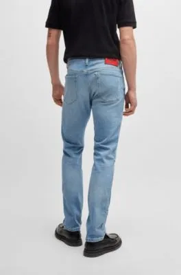 Slim-fit jeans in light-blue stretch denim