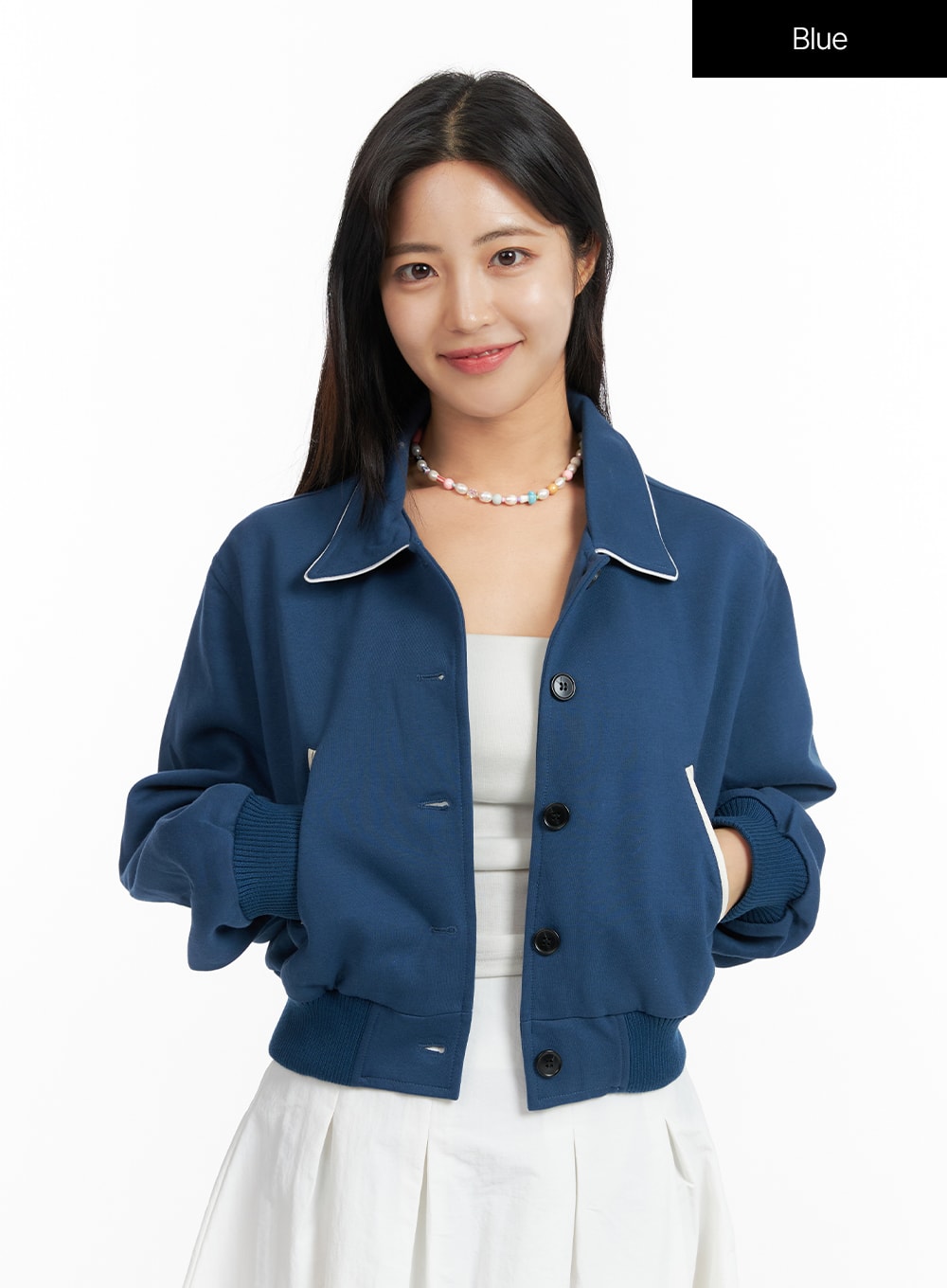 Solid Collar Pocket Jacket OF420