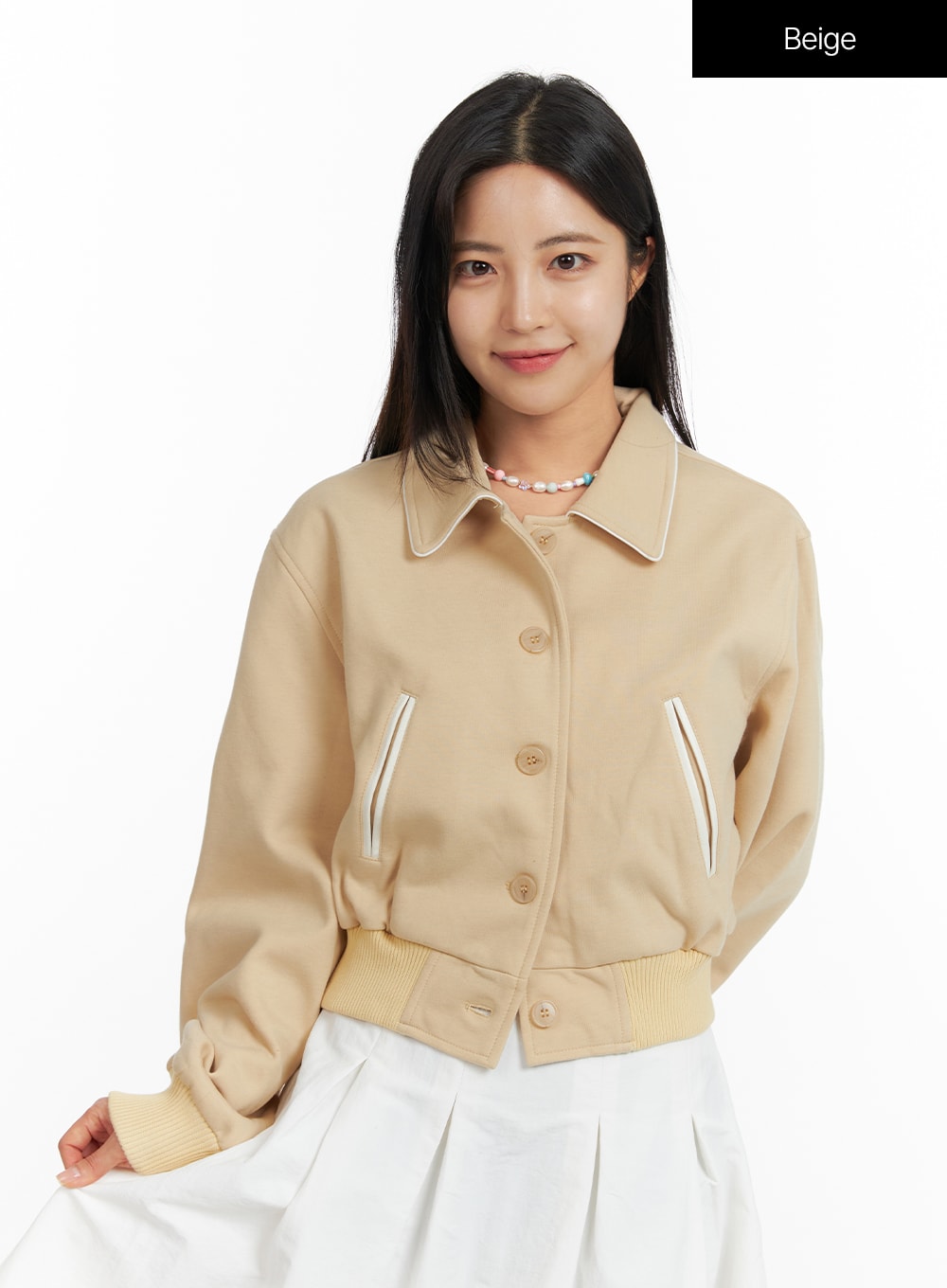 Solid Collar Pocket Jacket OF420