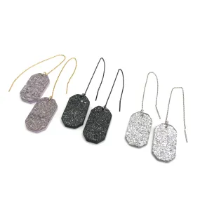 Sparkle Tag Threader Earrings