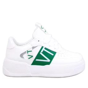 Sterry White Green platform sneakers