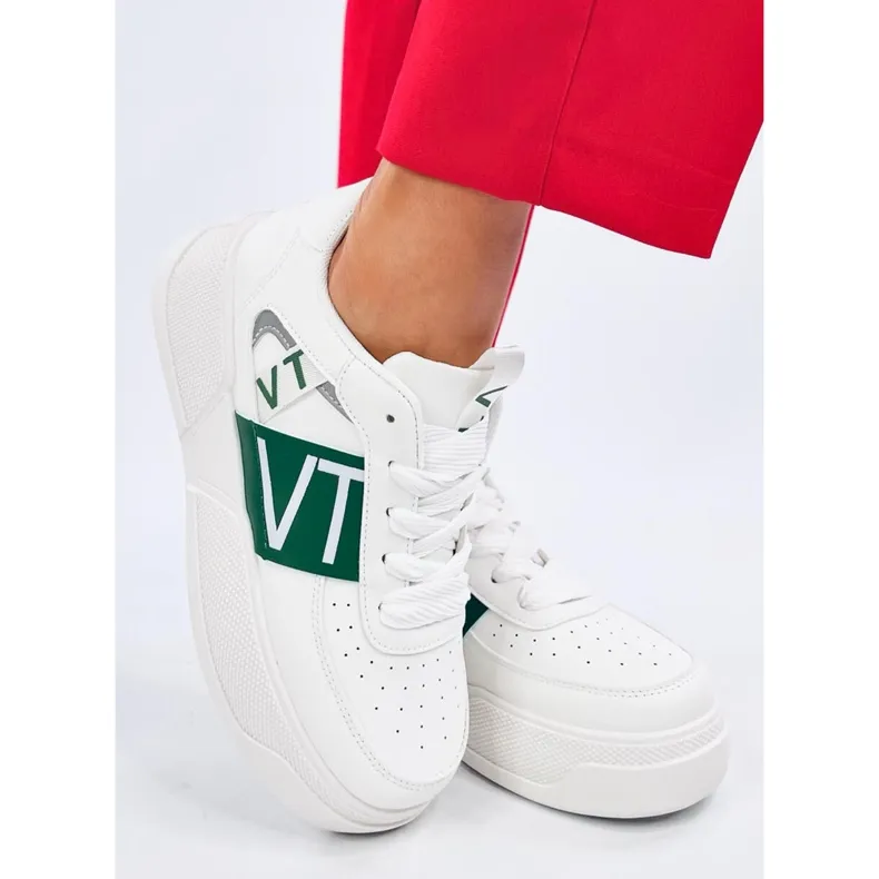 Sterry White Green platform sneakers