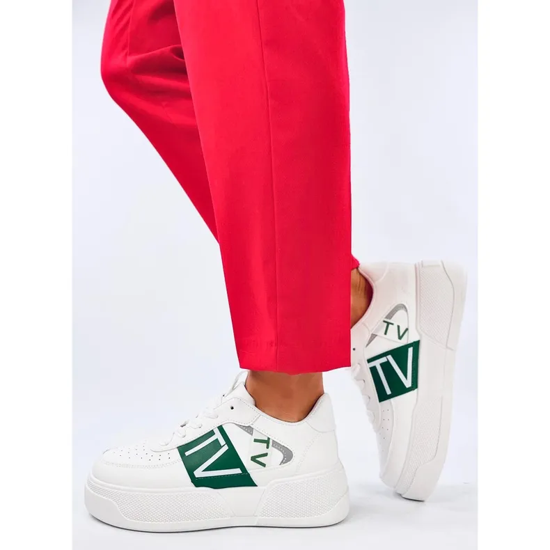 Sterry White Green platform sneakers