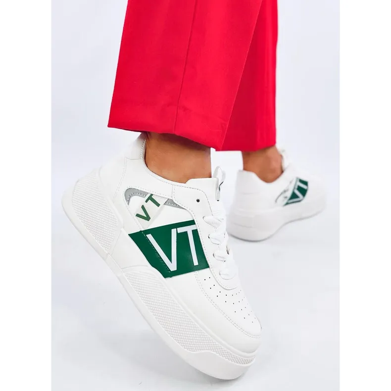 Sterry White Green platform sneakers