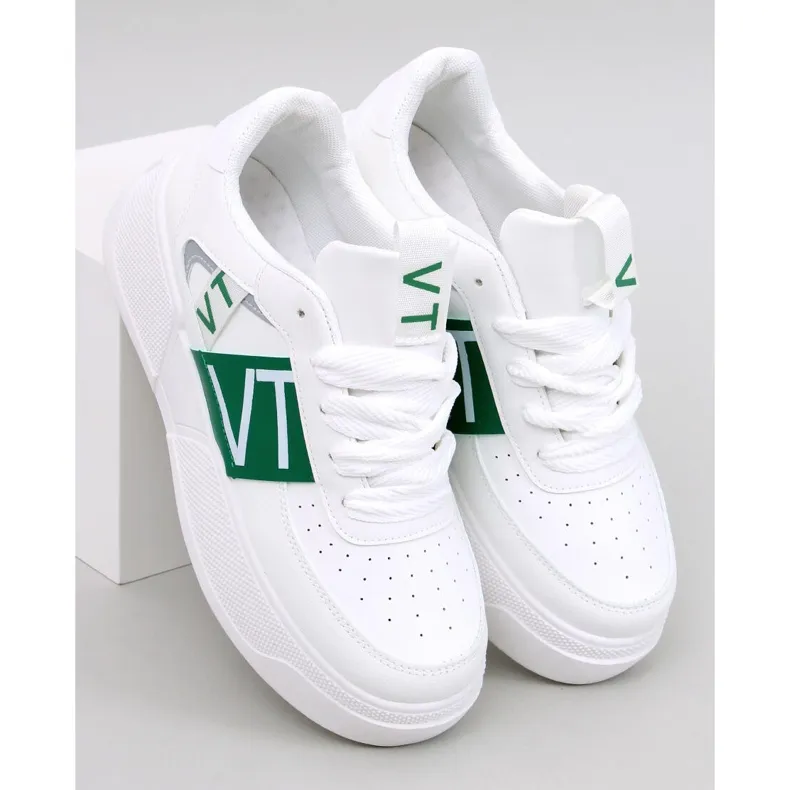 Sterry White Green platform sneakers