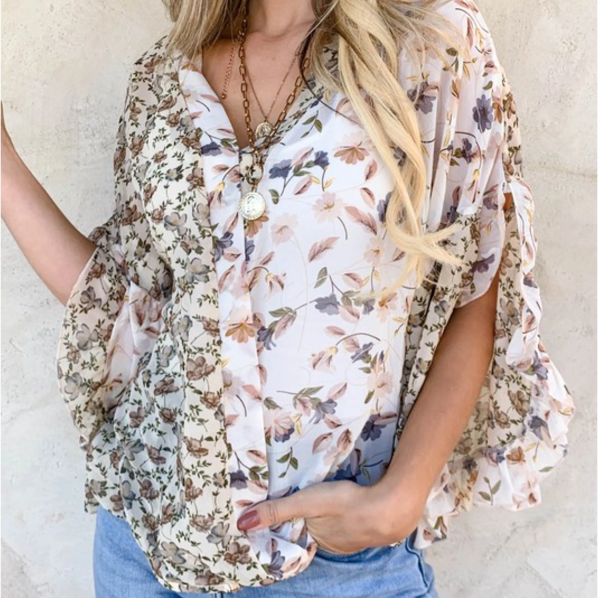 Sweet Talk Floral Bell Sleeve Top