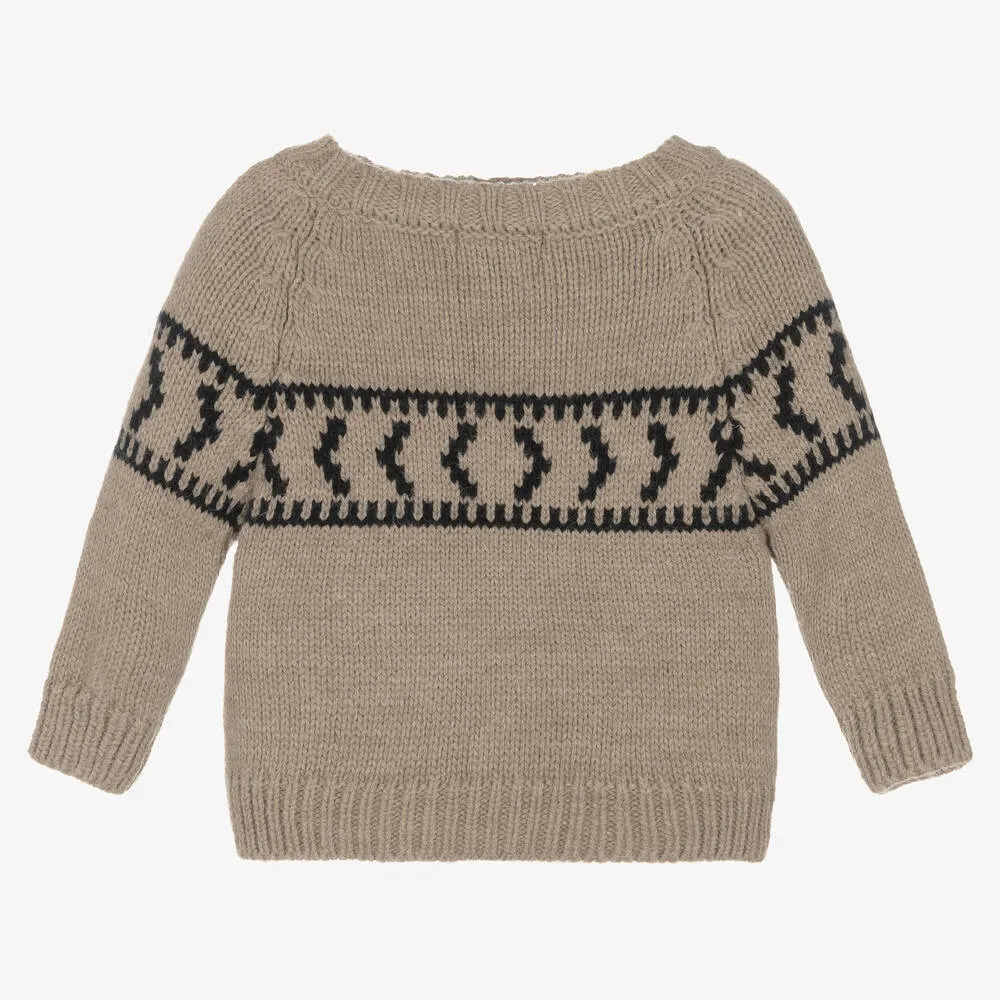 Taupe Brown Knitted Sweater