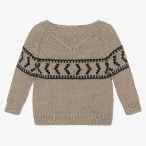 Taupe Brown Knitted Sweater