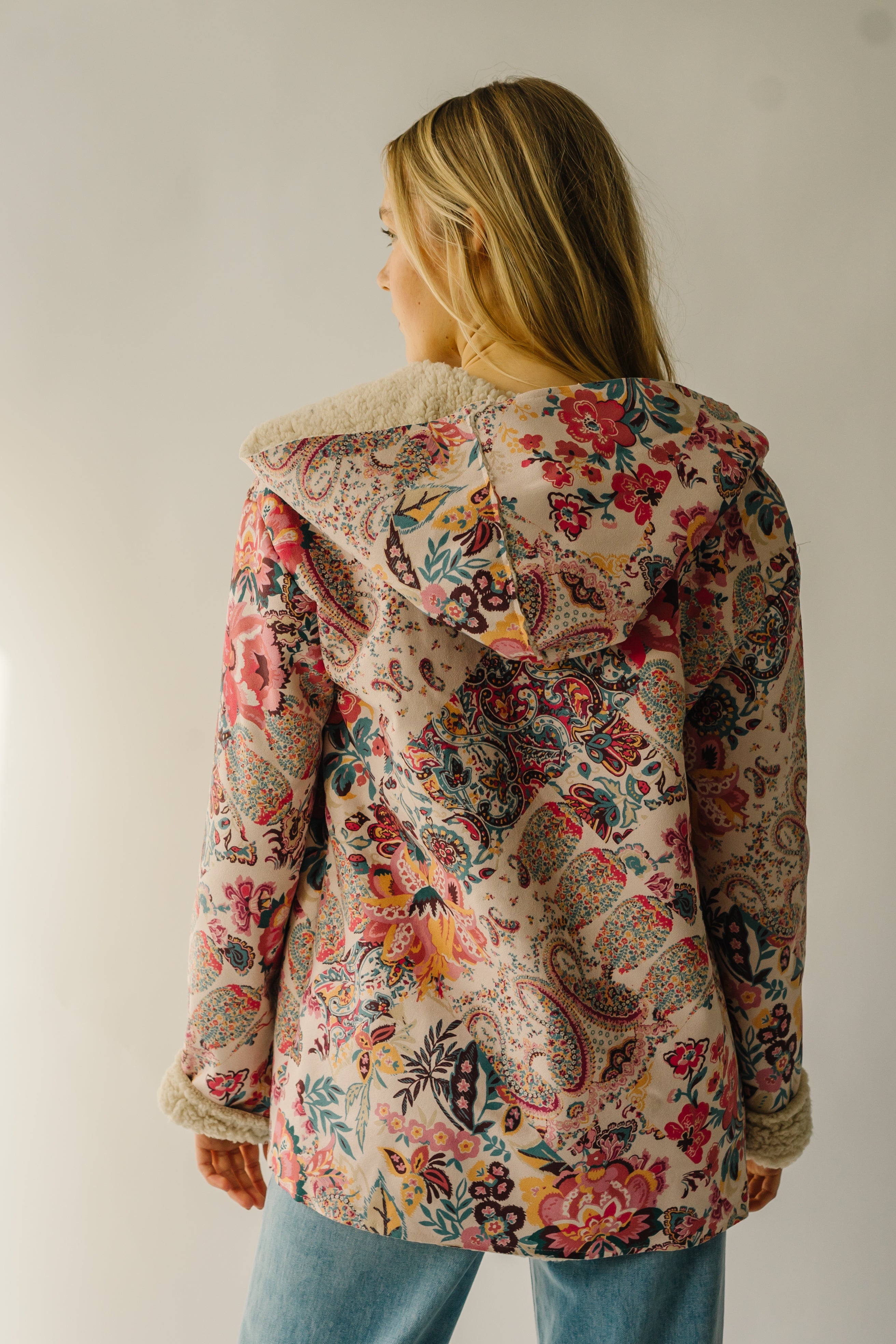 The Dudley Paisley Printed Jacket in Natural + Red