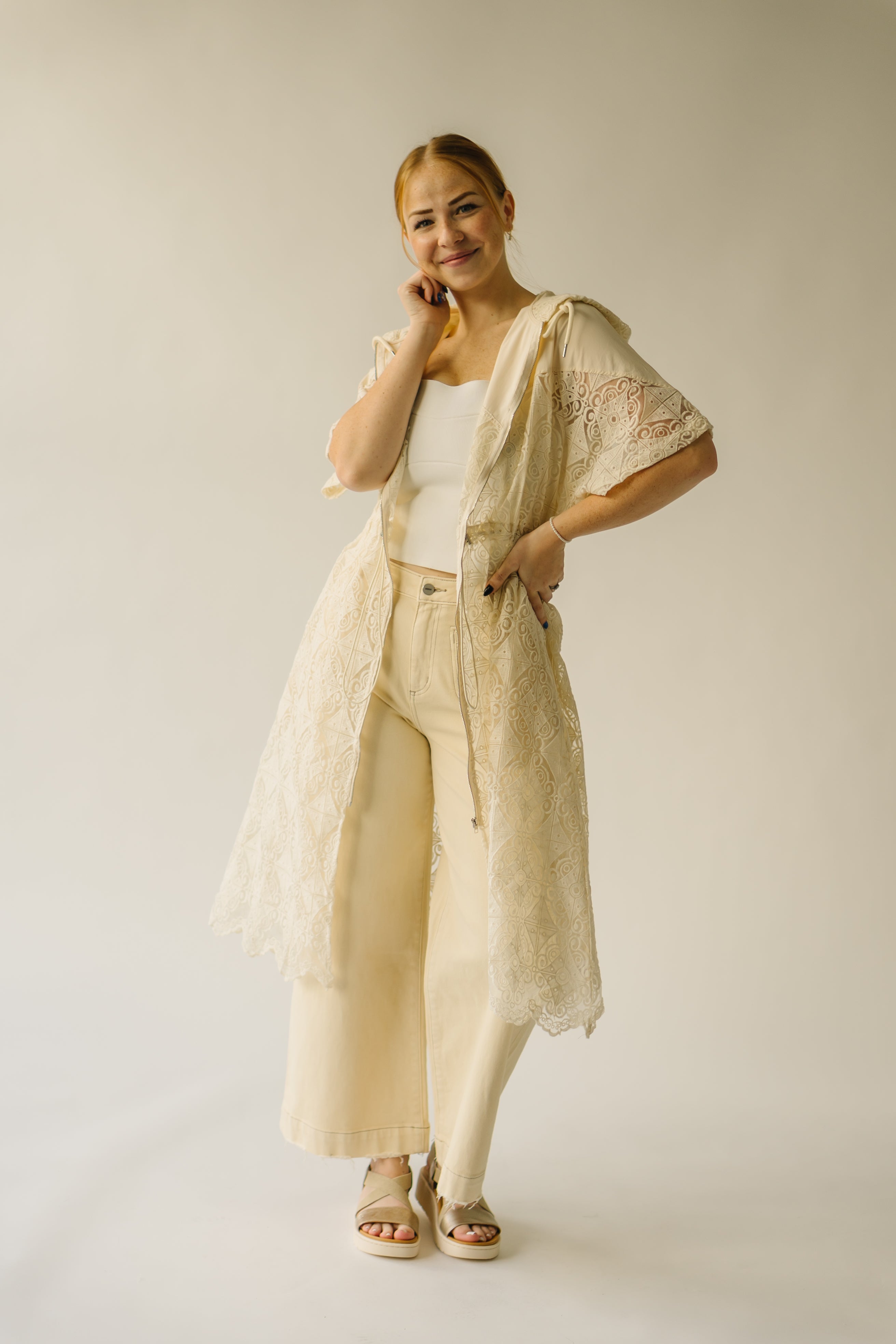 The Studard Organza Lace Jacket in Cream