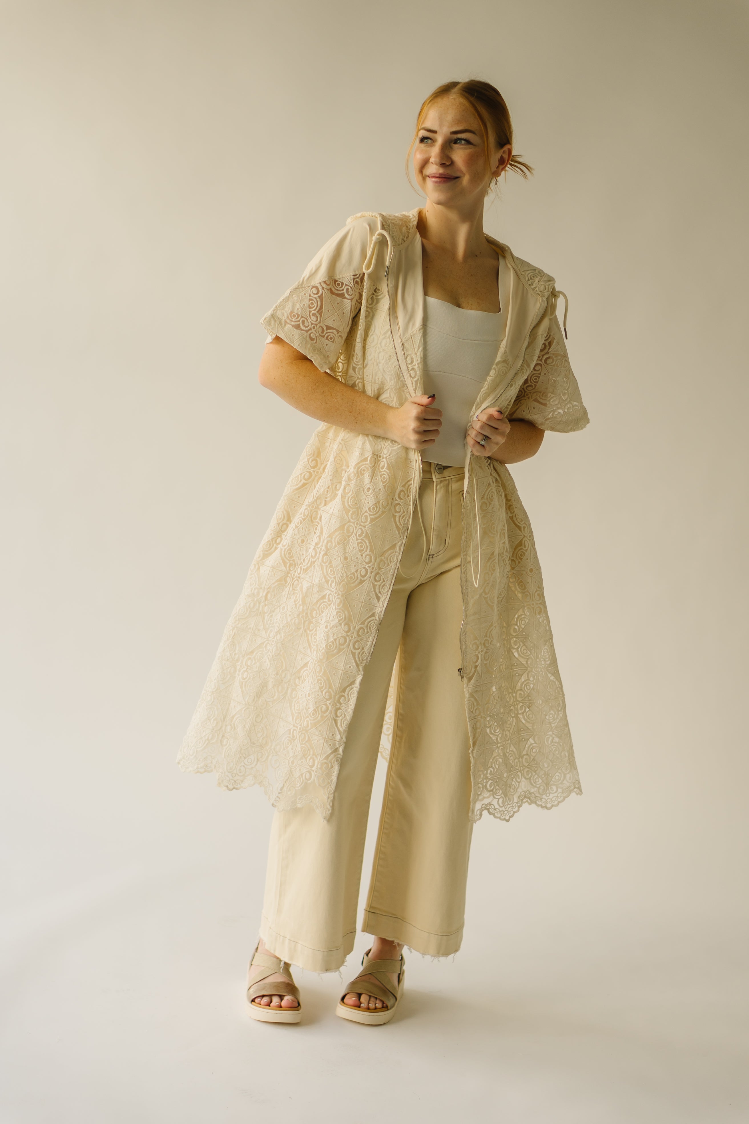 The Studard Organza Lace Jacket in Cream