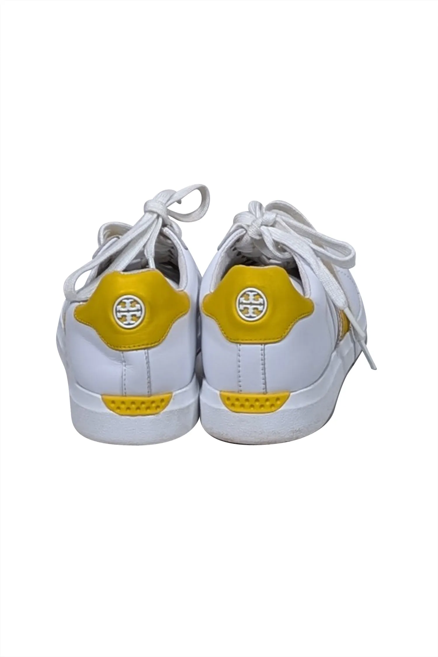 Tory Burch - White & Yellow Leather Sneakers Sz 8.5