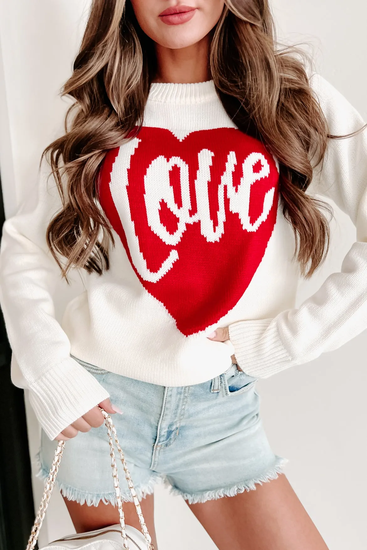 Touched By Love Graphic Sweater (White)