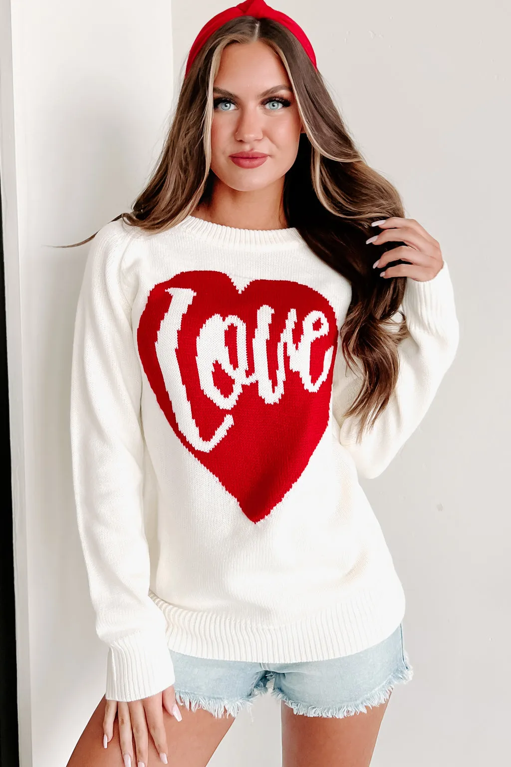 Touched By Love Graphic Sweater (White)