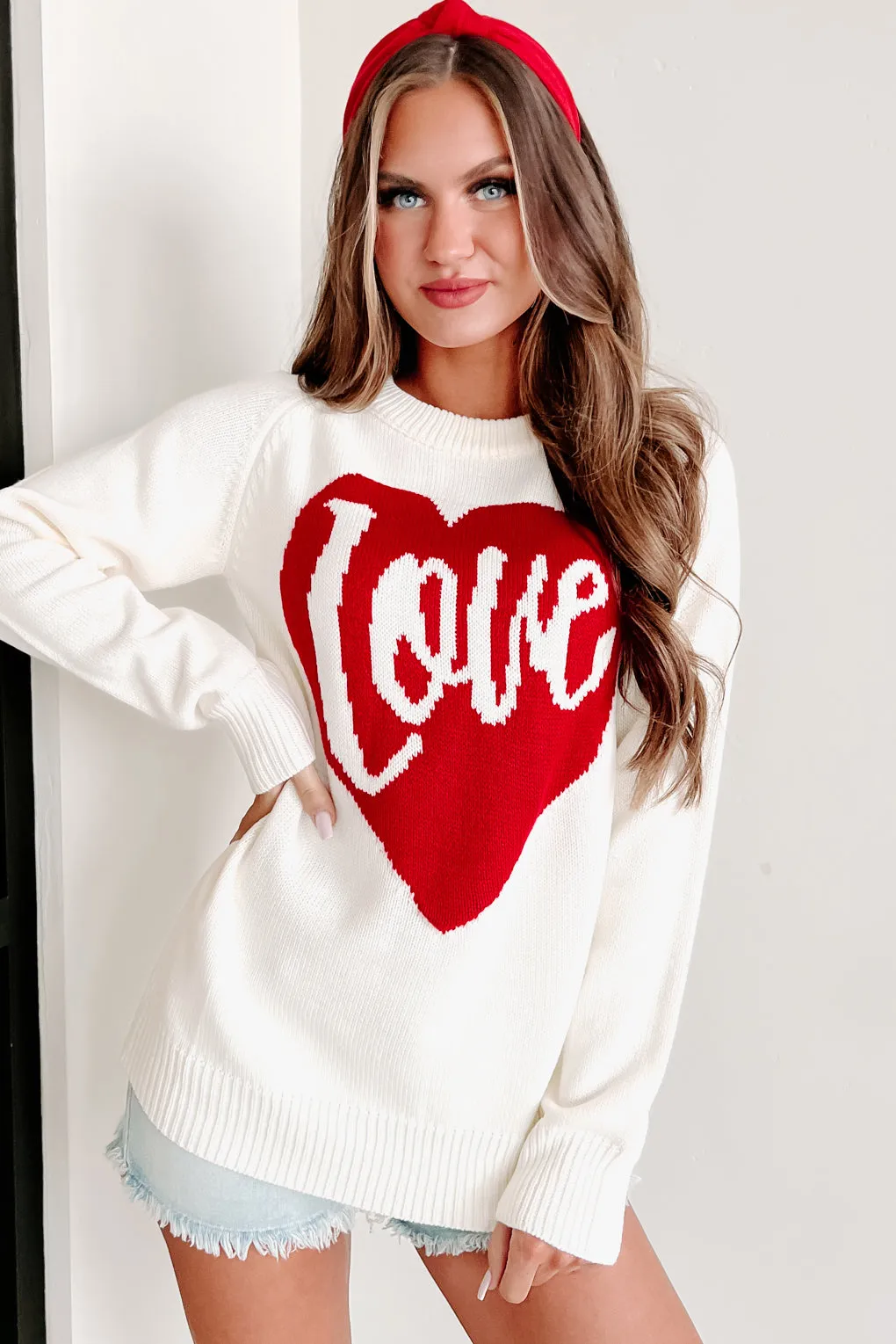 Touched By Love Graphic Sweater (White)