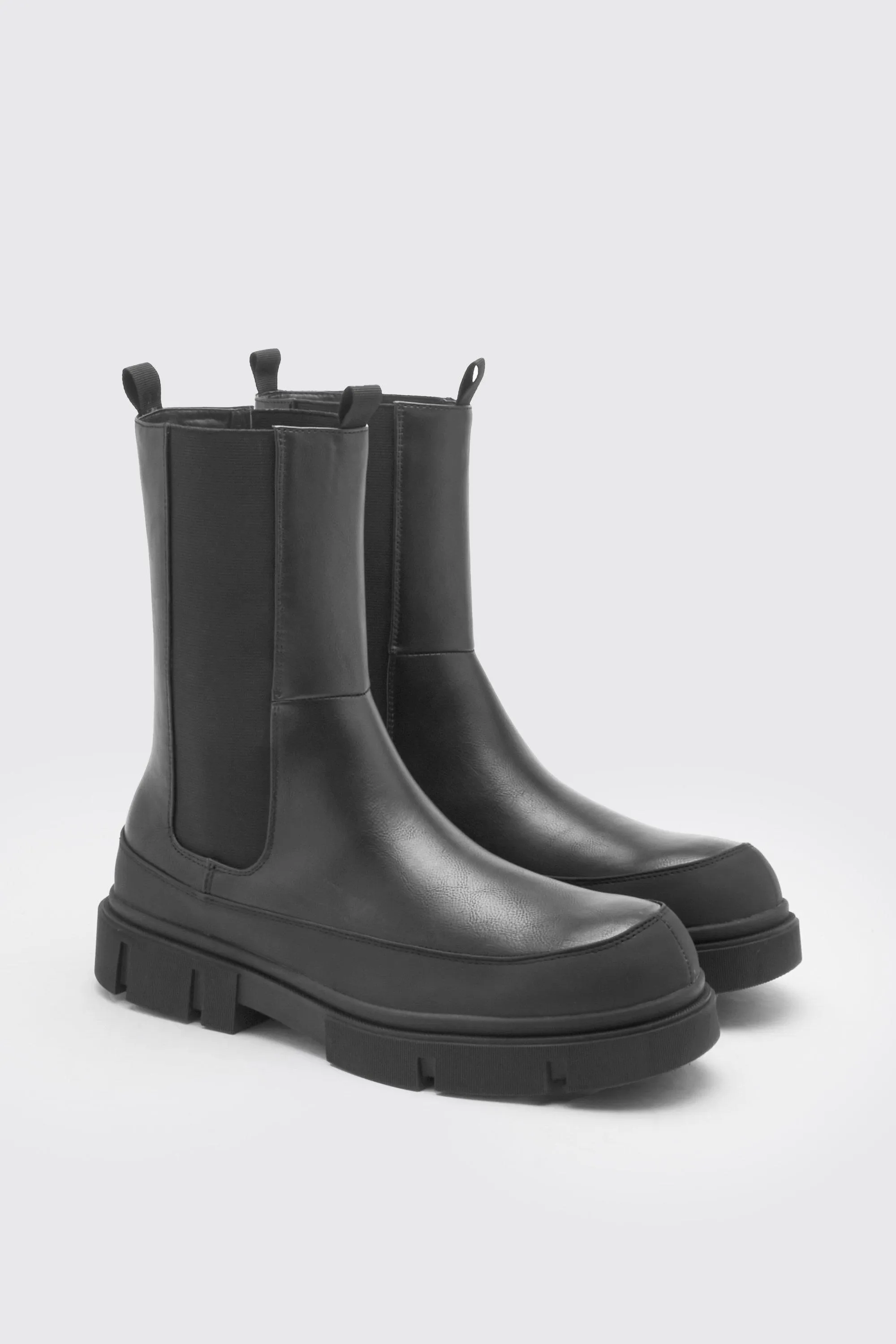 Track Sole Chelsea Lug Boot | boohooMAN UK