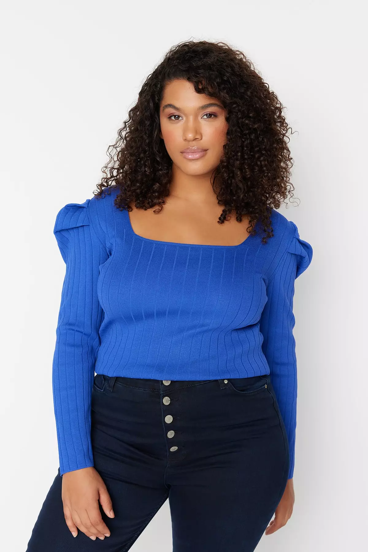 Trendyol Plus Size Ruched Sweater