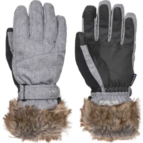 Trespass Womens Shiloh Padded Faux Fur Gloves - Grey