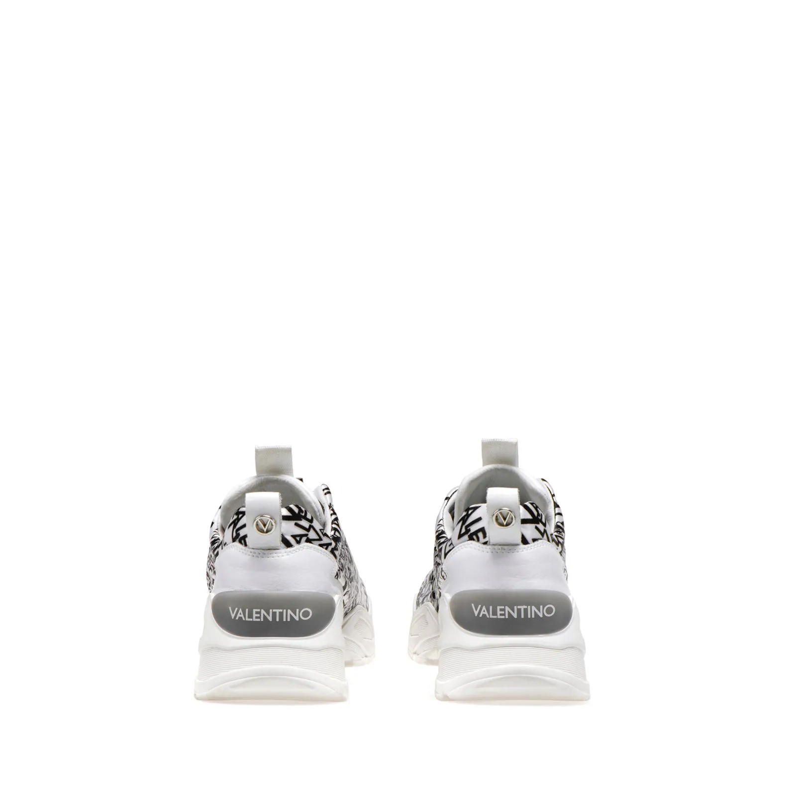 VALENTINO Running Sneaker in satin fabric with allover logo print