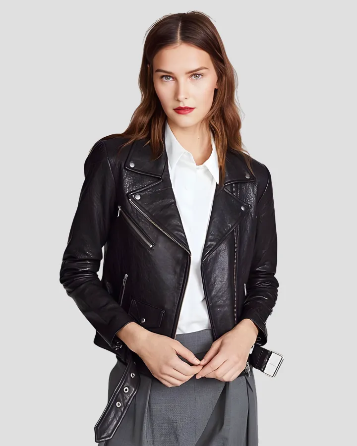 Vienna Black Biker Leather Jacket