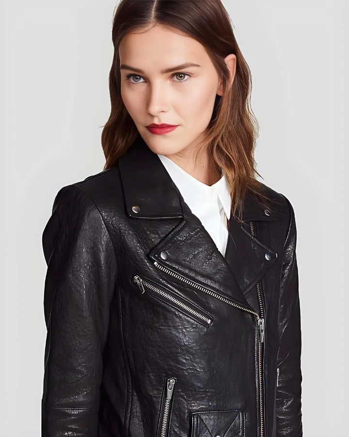 Vienna Black Biker Leather Jacket