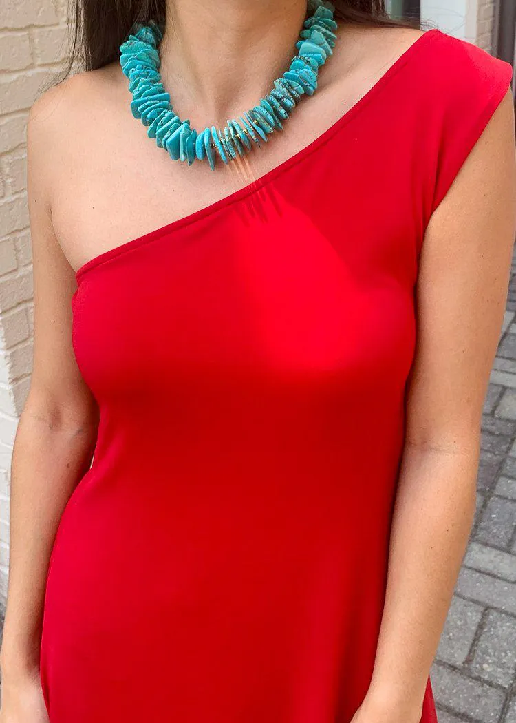 Viereck Roast One Shoulder Midi - Red-***FINAL SALE***