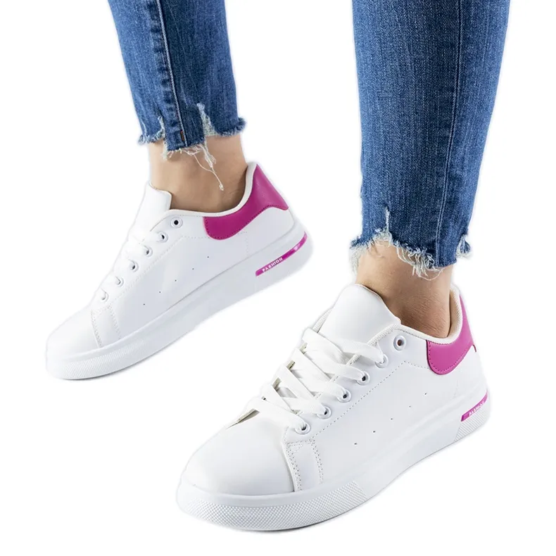 White and pink Leland sneakers