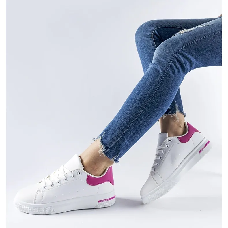 White and pink Leland sneakers