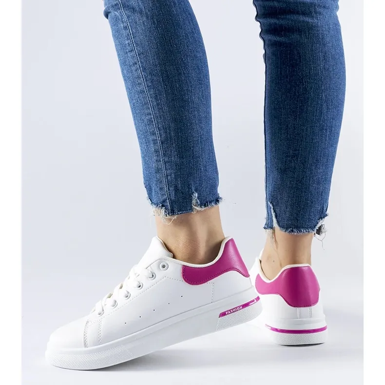 White and pink Leland sneakers