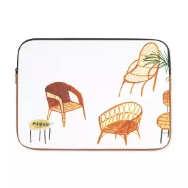 White Beige Chair Graphic Laptop Sleeves 13 15 inch Cases Protective Covers Handbags Square Pouches Designer Artist Prints Cute 