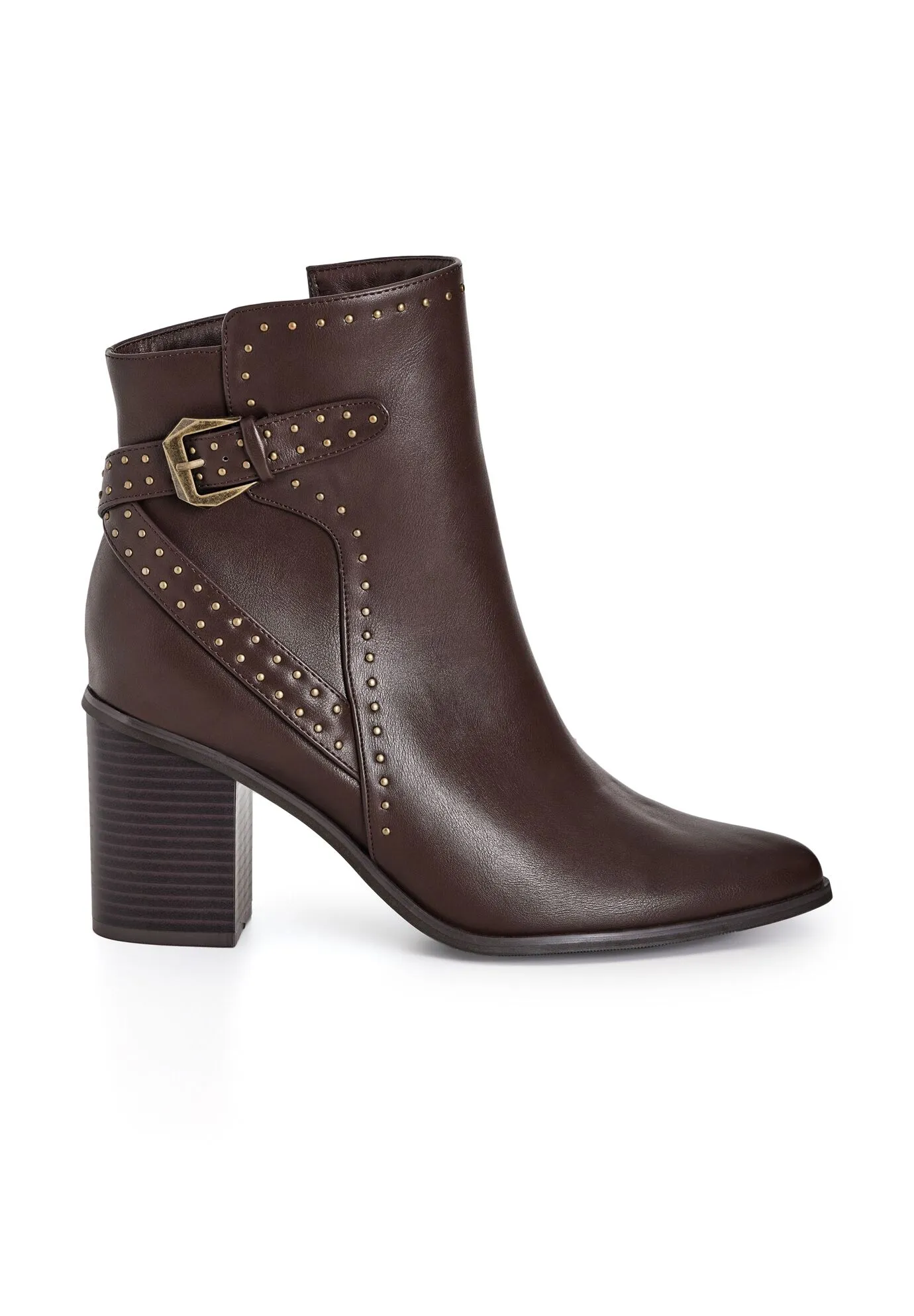 WIDE FIT Orly Ankle Boot - choc brown